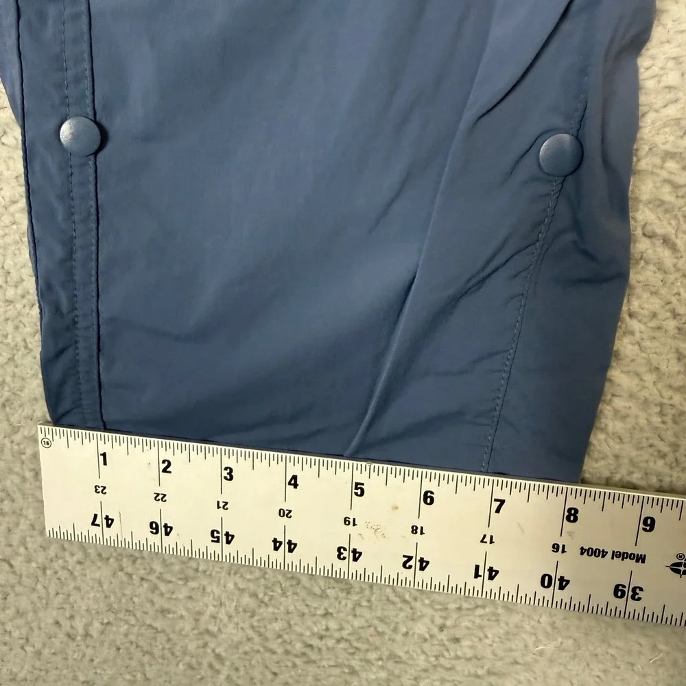 Prana Zion Mens Cargo Hiking Pants Blue Grey Stretch Nylon Belted Outdoor 38x32